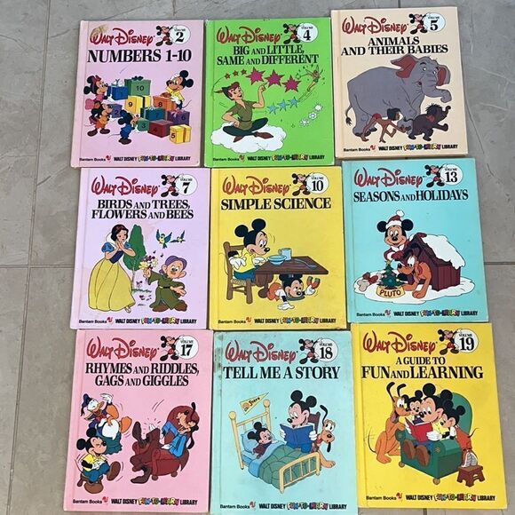 1983 Walt Disney Fun-To-Learn Library 19 Volume Set Bantam Books (9 book… - Picture 2 of 6